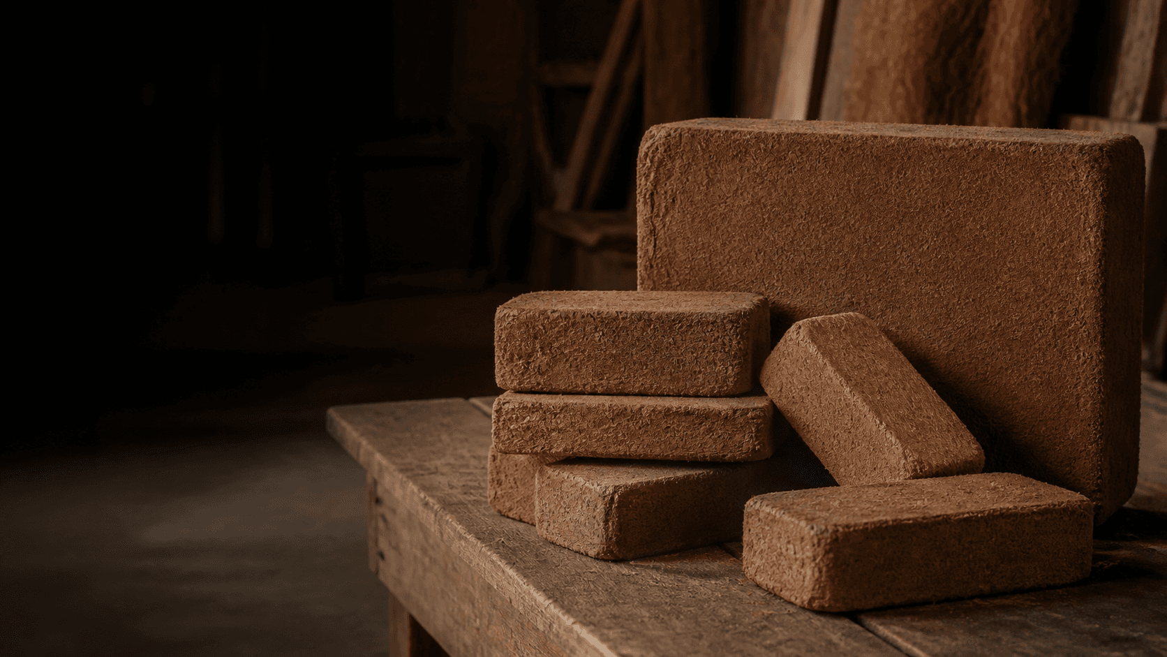 Cocopeat Bricks prepared for bulk supply at a Sri Lankan processing facility